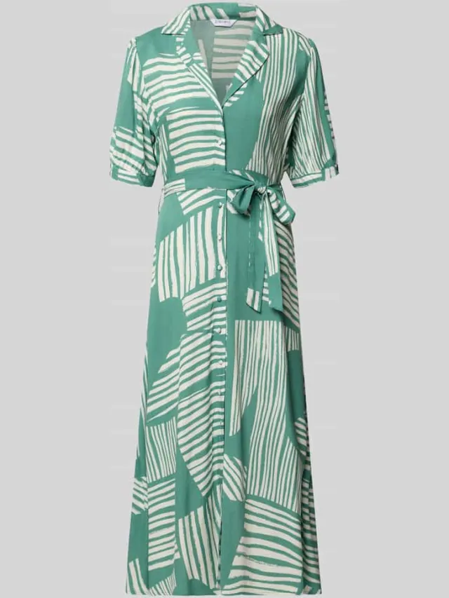 ZABAIONE midi-jurk van pure viscose model 'Azura' mintgroen, foto 2