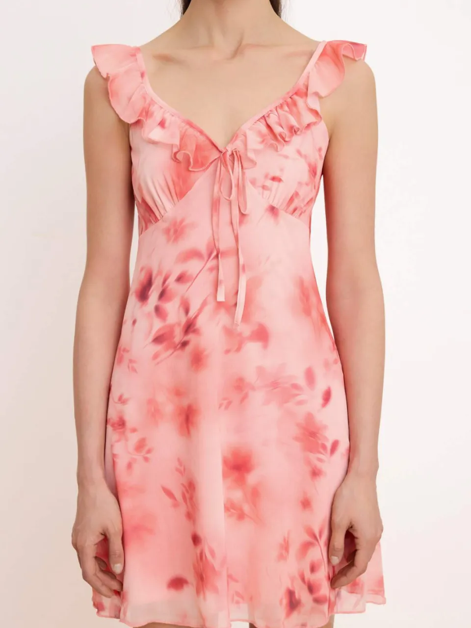 Trendyol TRENDYOLMİLLA Dames Roze Bloemen Kort / Mini Mouwloos A-lijn Jurken, foto 2