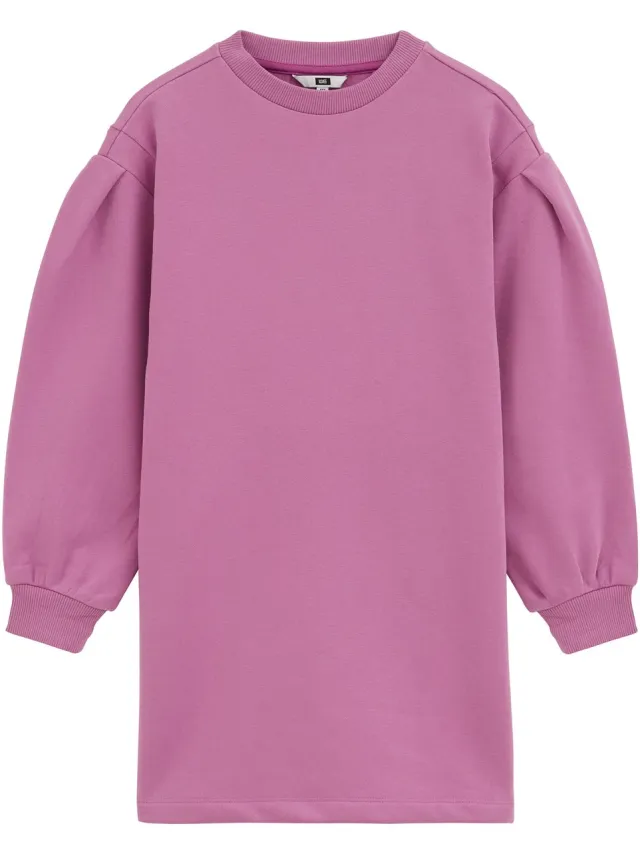 WE Fashion Meisjes oversized sweat jurk met print lichtpaars