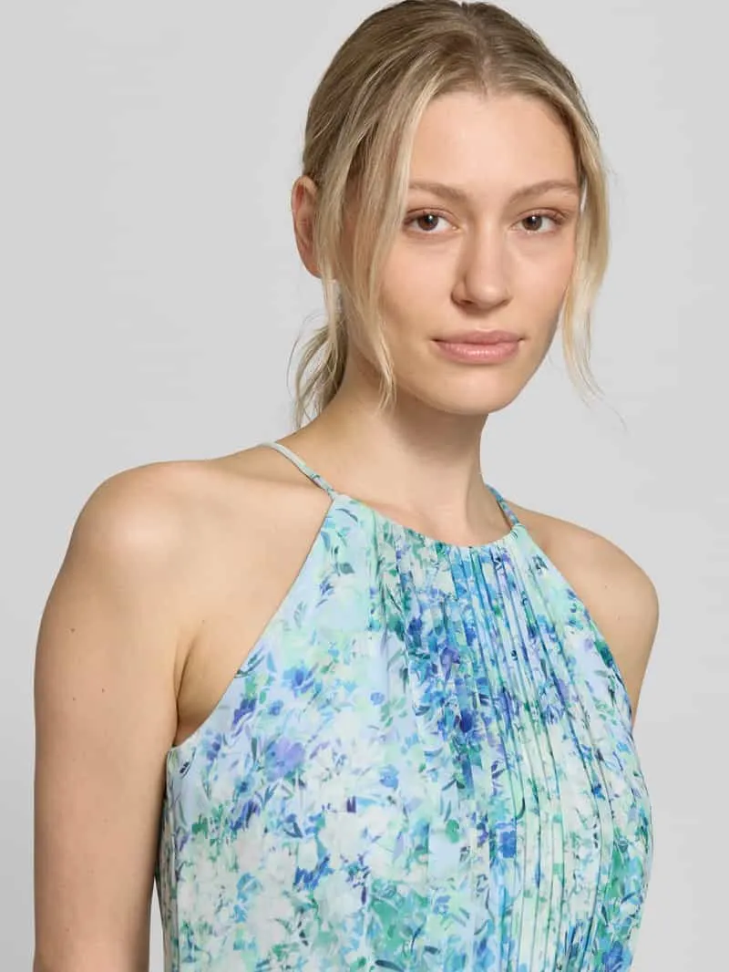 Jake*s Cocktail Mini-jurk in plooien-look met florale all-over print blauw gemêleerd, foto 5