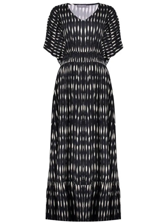 Geisha maxi jurk zwart Zwart/wit