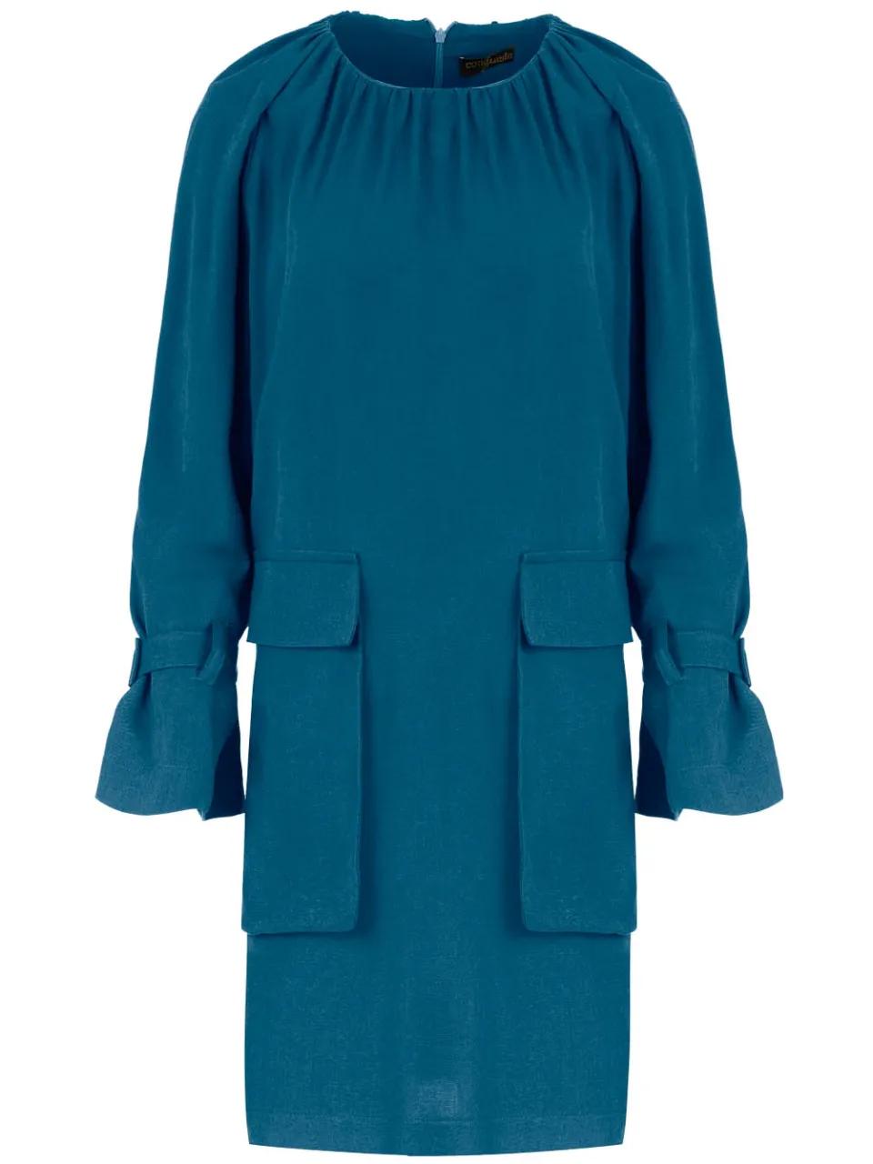 Conquista Petrol Blue Pocket Detail Tencel Jurk, foto 2