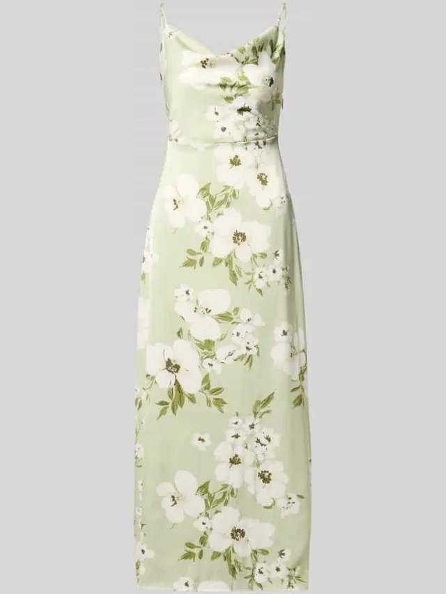 Vila midi-jurk in all-over look model 'RAVENNA' rietgroen
