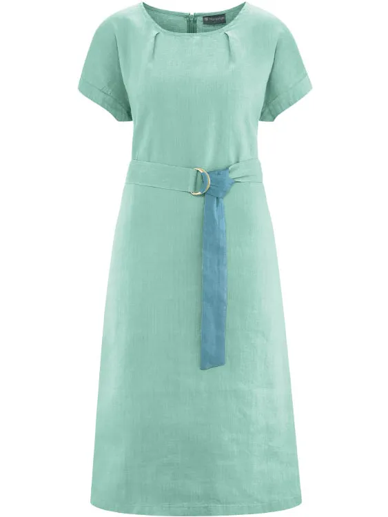 HempAge dames vegan Midi Jurk Timeless Saliegroen, foto 2