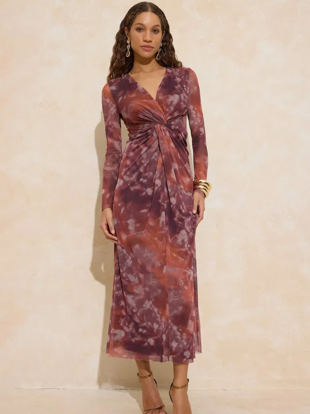 Turkishsouq Abstracte maxi lange chique/nachtjurk voor dames Veelkleurig