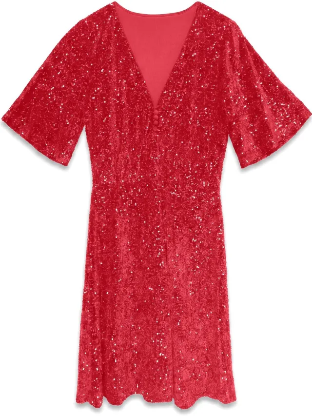 Vero Moda Jurk VMSTELLA Midi-jurk Scarlet Sage 1