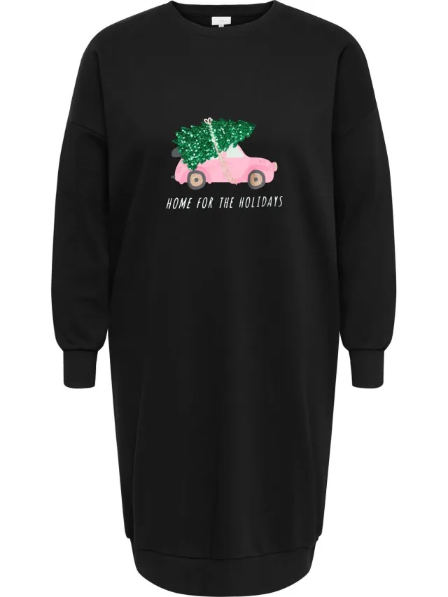 Only Carmakoma Sweatjurk CARSANTA Midi-jurk black 3