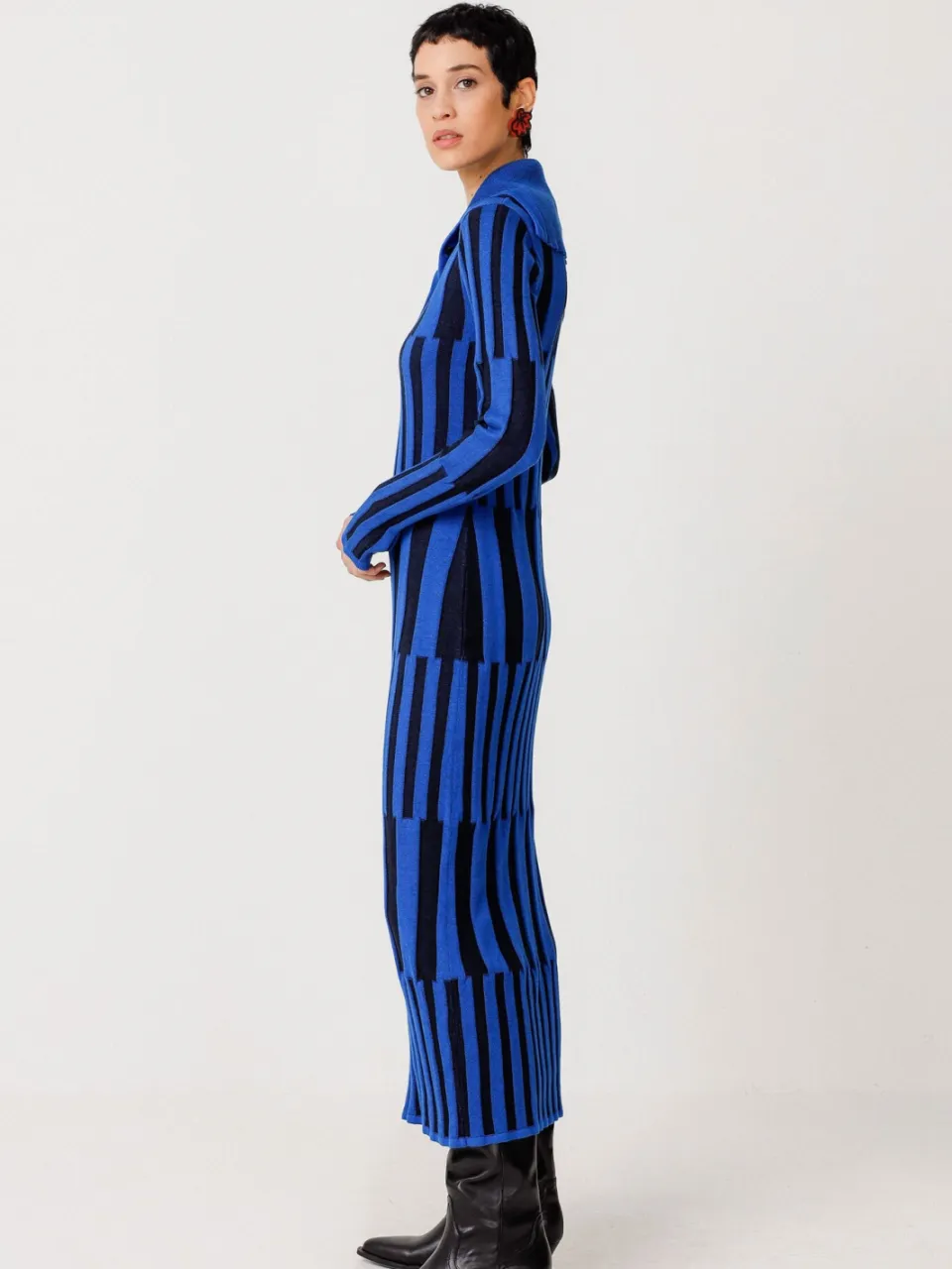 Skfk dames vegan Gebreide Jurk Jare Blauw, foto 2