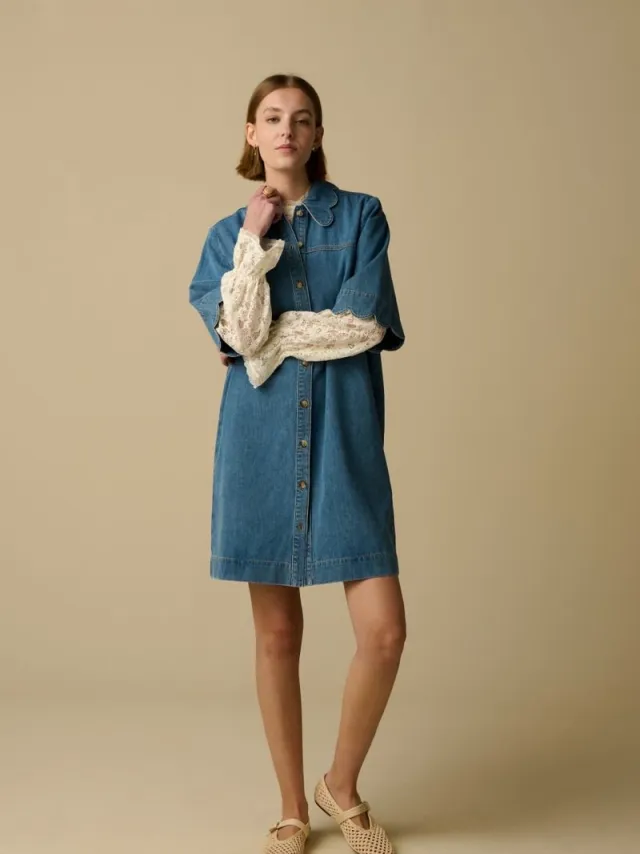 Sissy-Boy Blauwe denim jurk