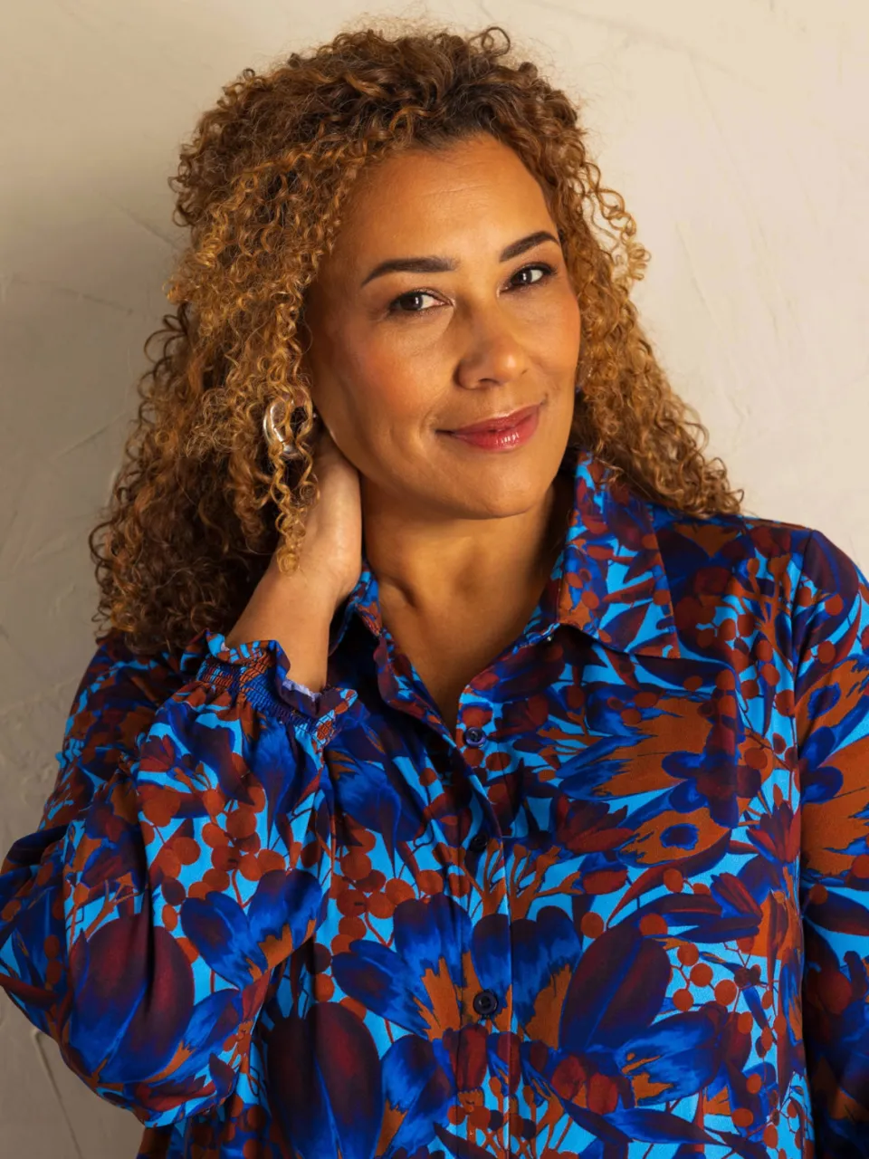 Colletta Plus Size blousejurk met print - blauw/oranje, foto 6