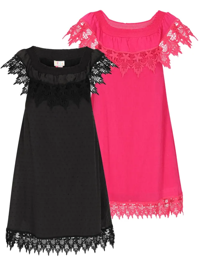 Mo dress 2-Pack Black & Fuchsia