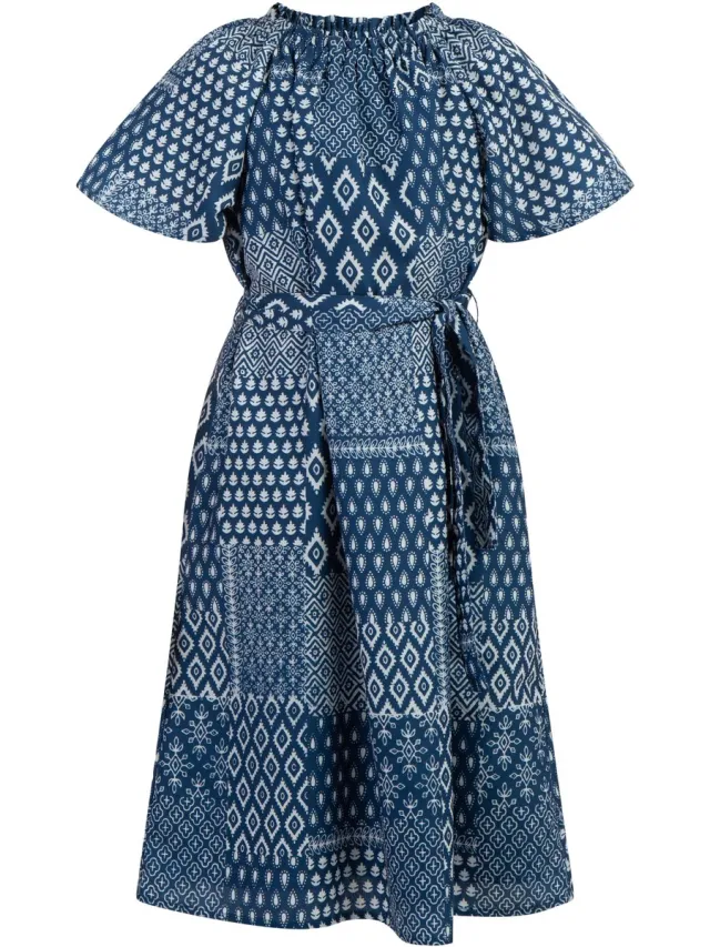 DREIMASTER Jurk Donker marineblauwe print