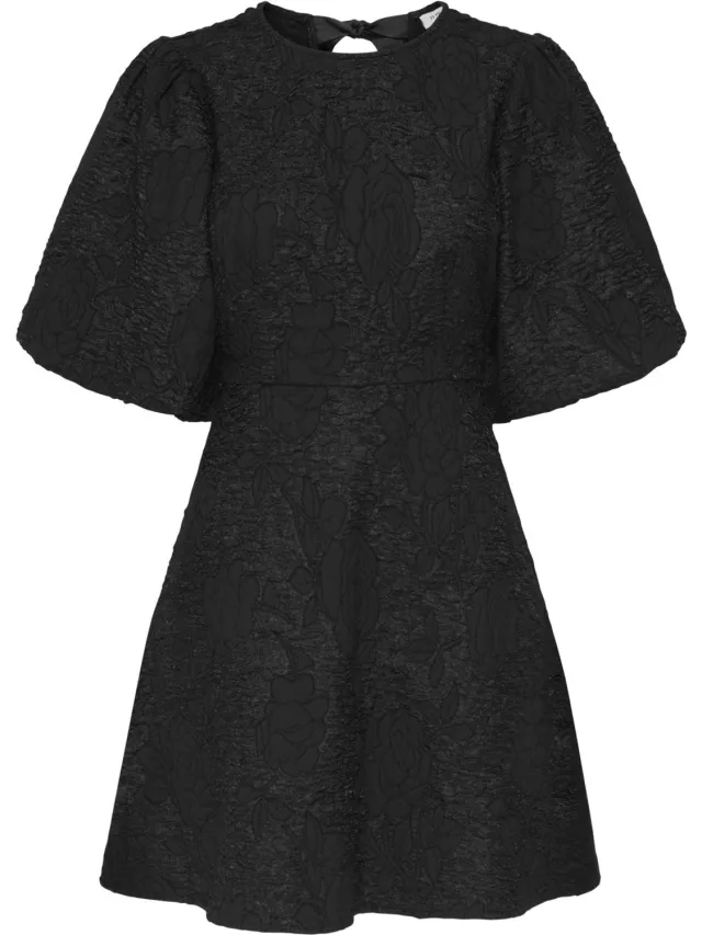 JDY JDYDORA S/S BOW DRESS WVN - Dames - Mini jurken Black