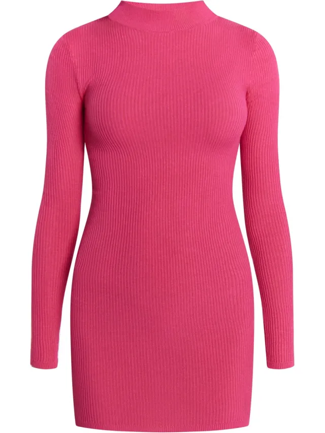 MyMo Mini-gebreide jurk roze