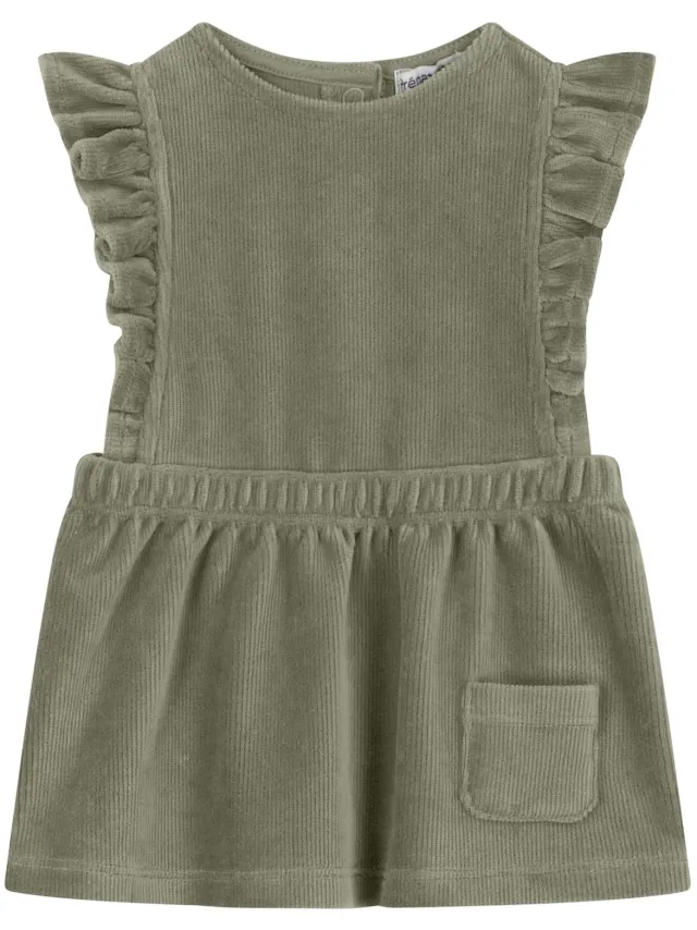 Prénatal newborn jurk velours - meisjes - Light Khaki Green Groen