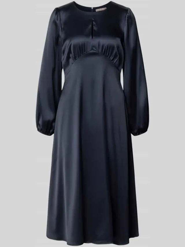Christian Berg Woman Selection Midi-jurk van satijn met druppelvormige hals marineblauw, foto 2