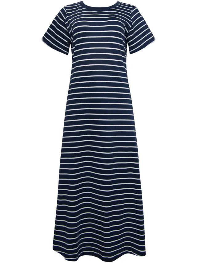 Lisca Lange Jurk Lisca Zomerjurk met lange mouwen MELBOURNE Blauw