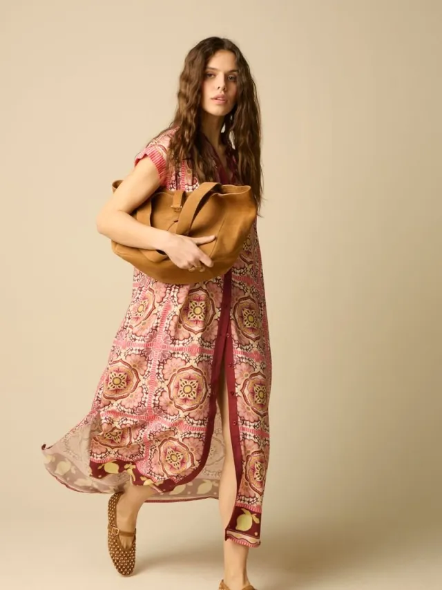 Sissy-Boy Roze maxi jurk met print