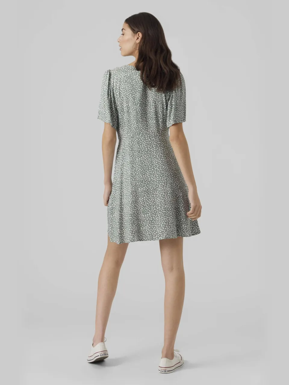 Vero Moda jurk VMALBA met stippen mintgroen/wit, foto 4