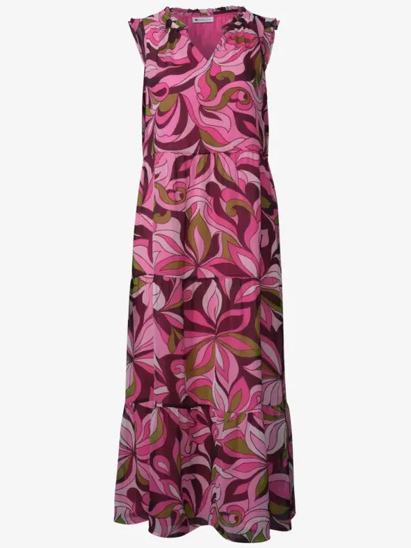 Street One Maxijurk van chiffon met print roze, foto 3