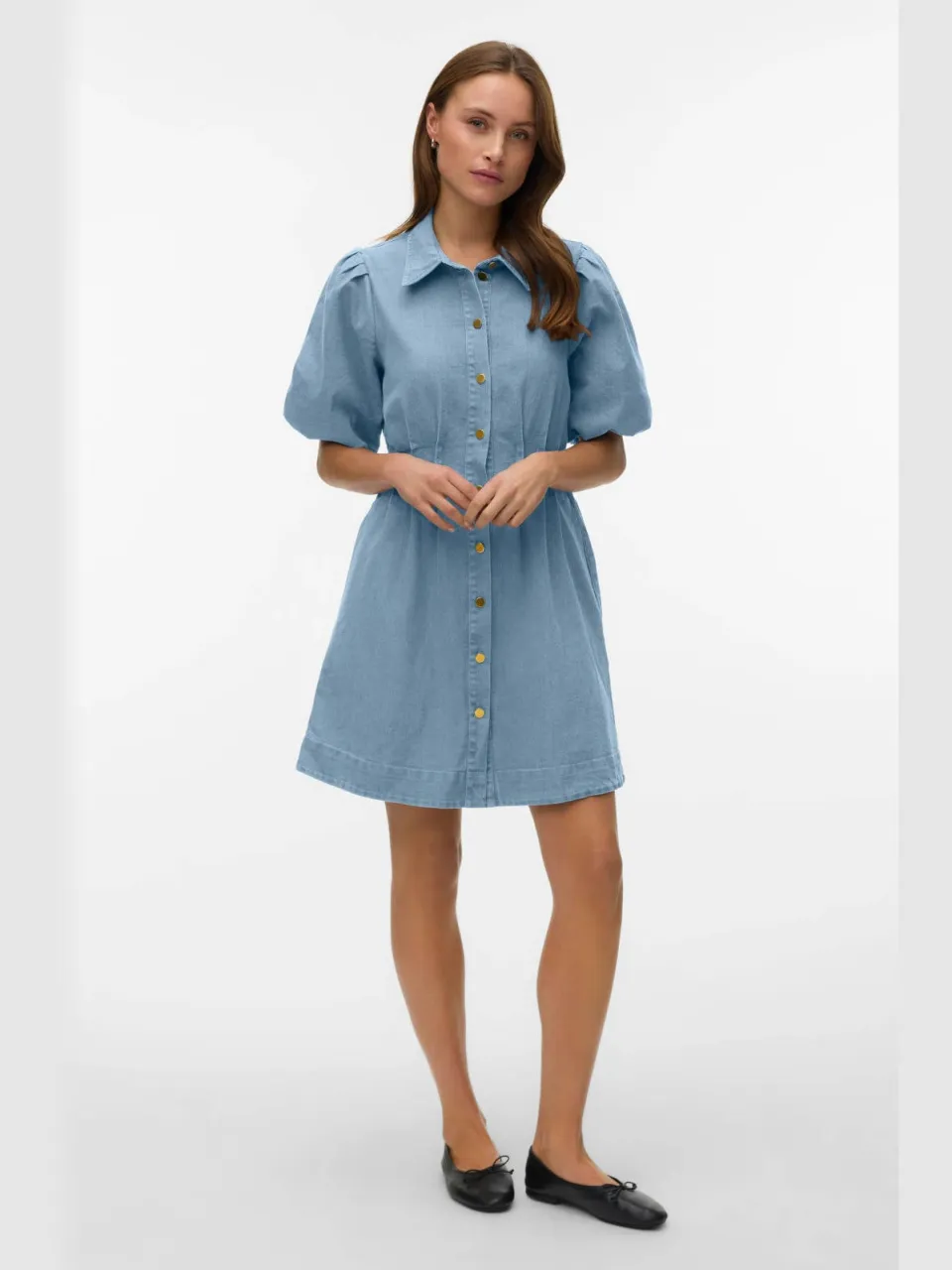 Vero Moda denim A-lijn jurk medium blue, foto 4