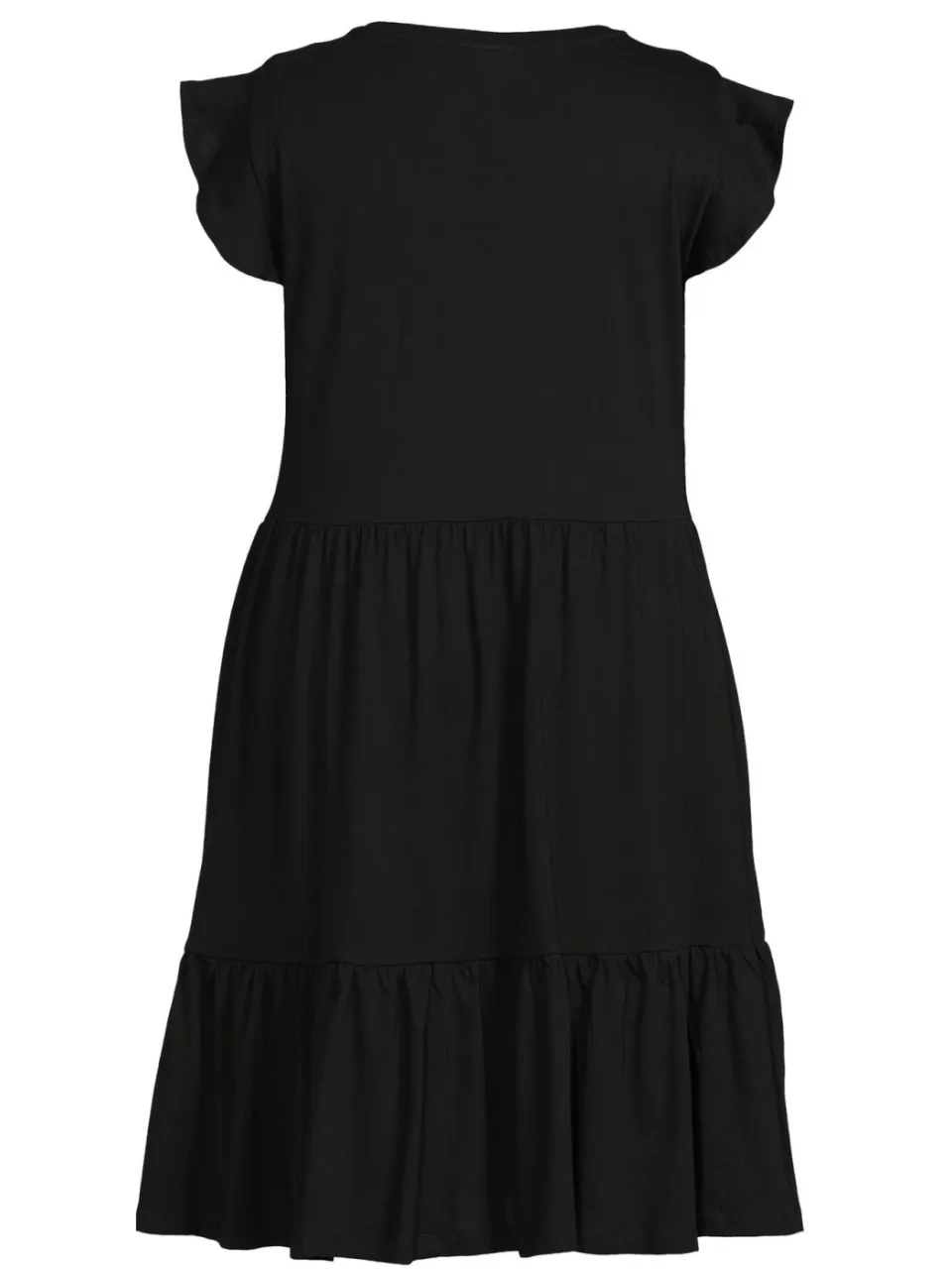 Only Carmakoma Plus Size korte A-lijn jurk met ruches - zwart, foto 3