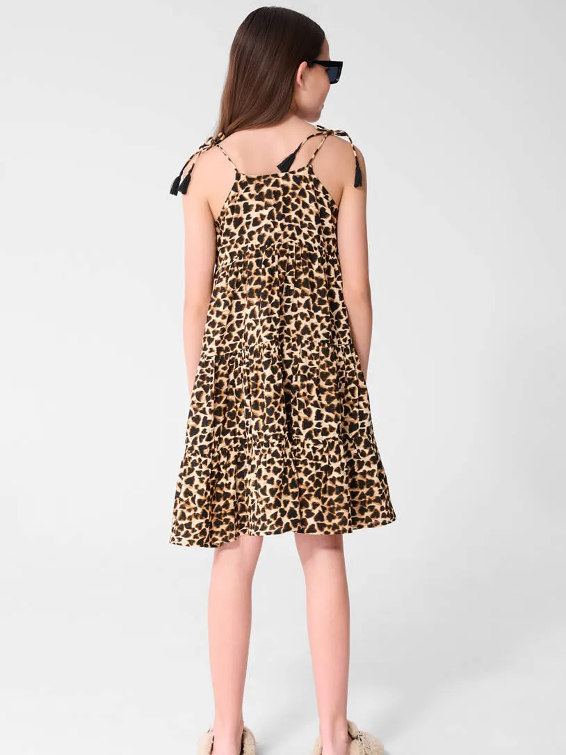 Shoeby maxijurk panterprint bruin, foto 4