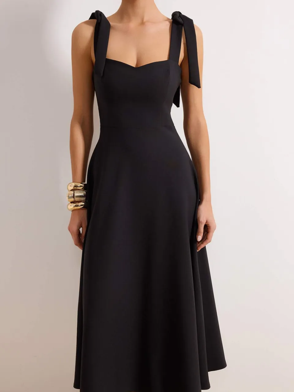 Trendyol TRENDYOLMİLLA Dames Zwart Effen Maxi Mouwloos Stijlvol/Avond Skater Jurken, foto 2