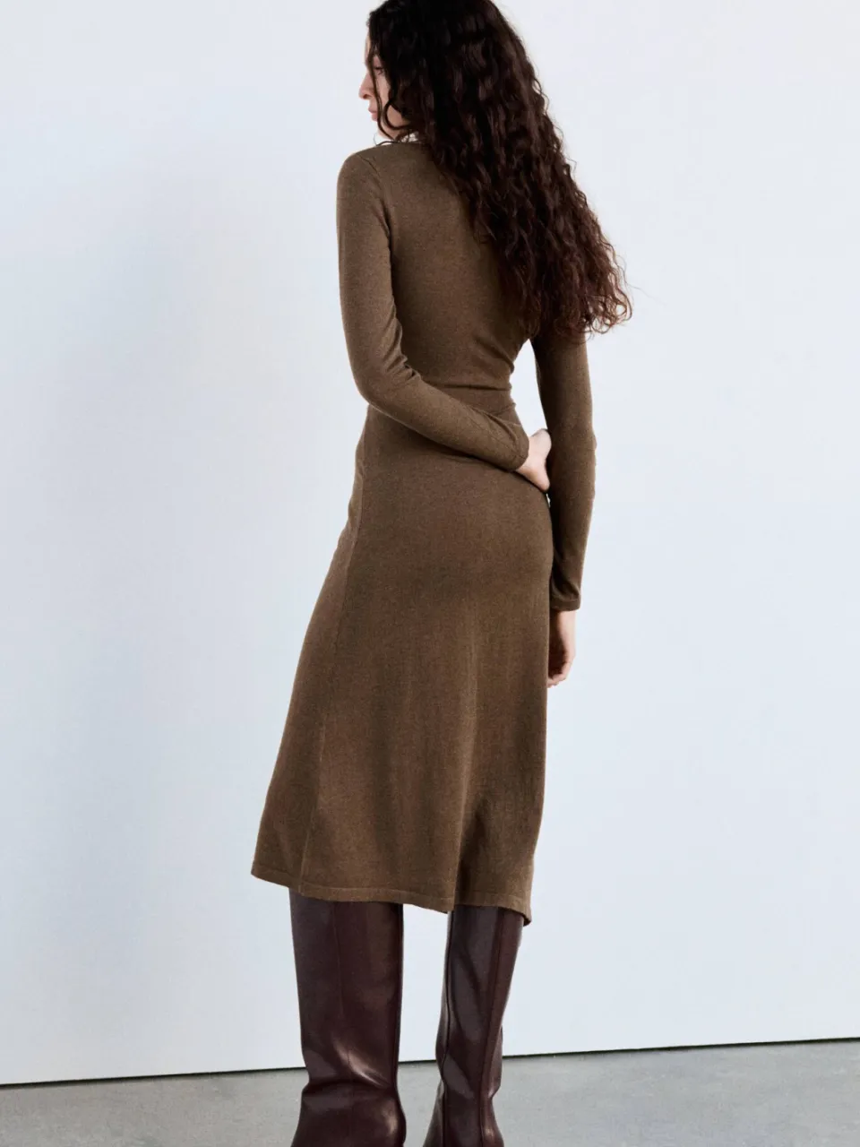 Mango midi jurk - bruin, foto 5