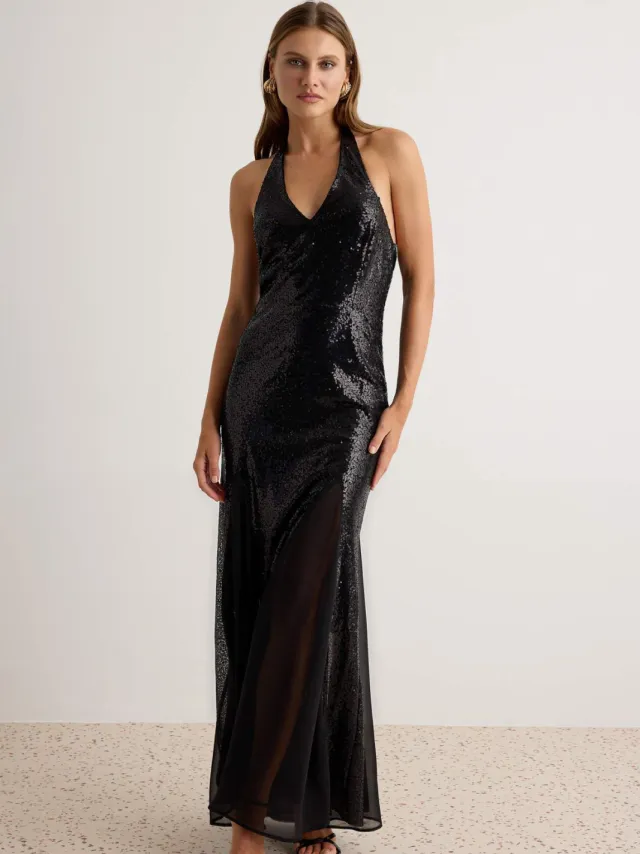 Trendyol TRENDYOLMİLLA Dames Zwart Getextureerd Maxi Mouwloos Meerminmodel Avond- Gala- Jurk