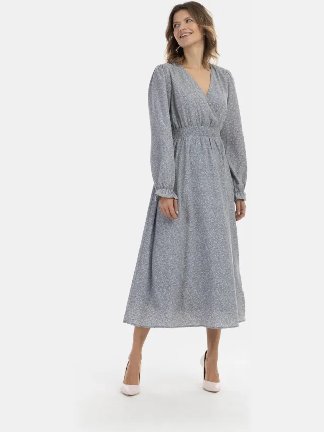 Usha maxi jurk met all-over print nowles Blauw