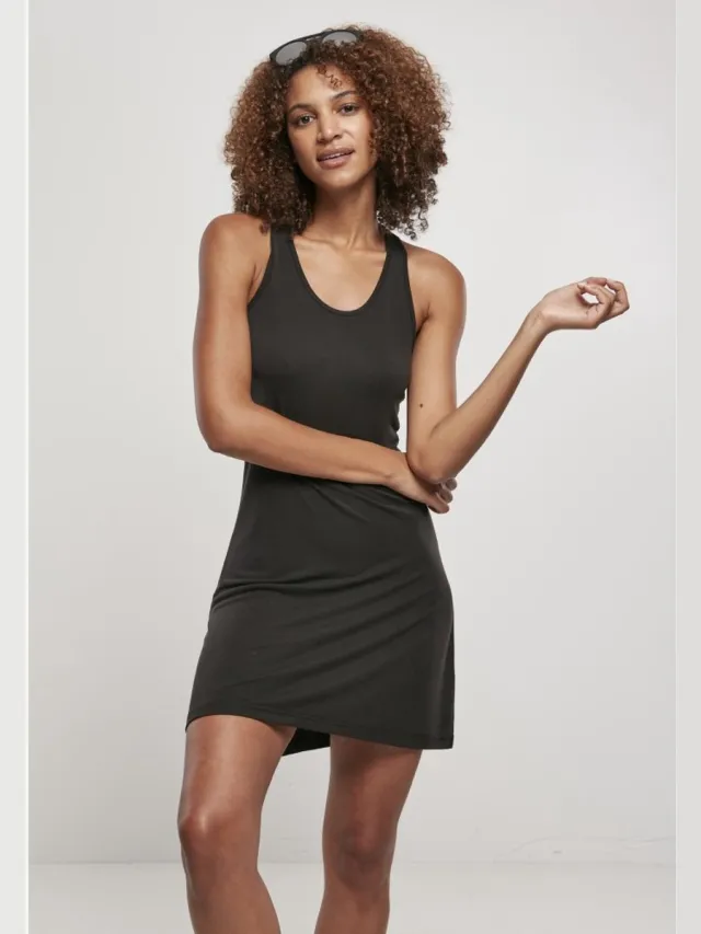 Urban Classics Modal Racer Back Dames Mini-jurk - zwart