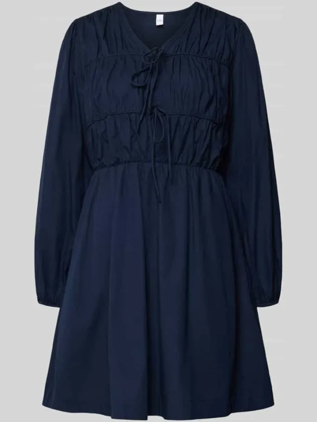Yas Knie-lange jurk van katoen model 'EBBA' marineblauw, foto 2