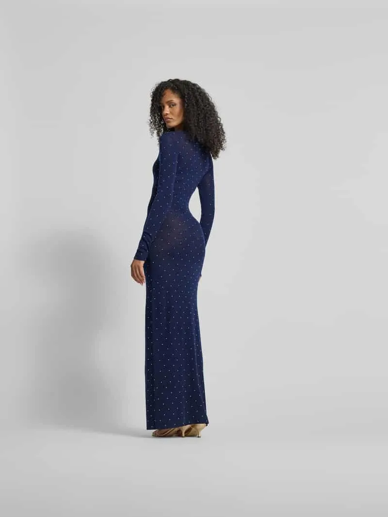 Rabanne Maxi-jurk in semi-transparant design blauw, foto 3