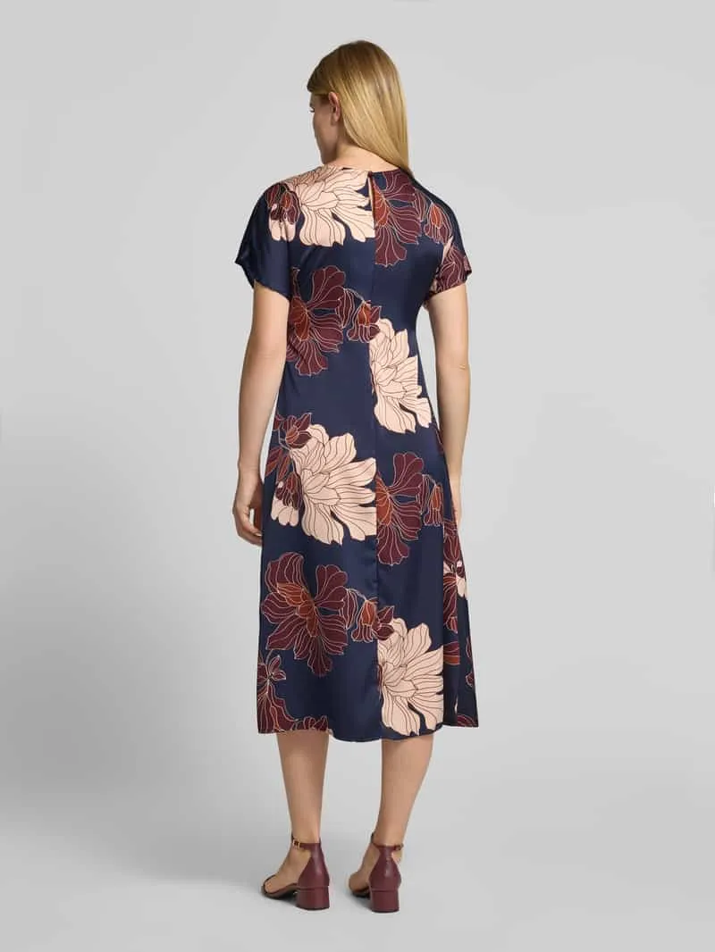 Christian Berg Woman Selection Midi-jurk van satijn marineblauw, foto 4