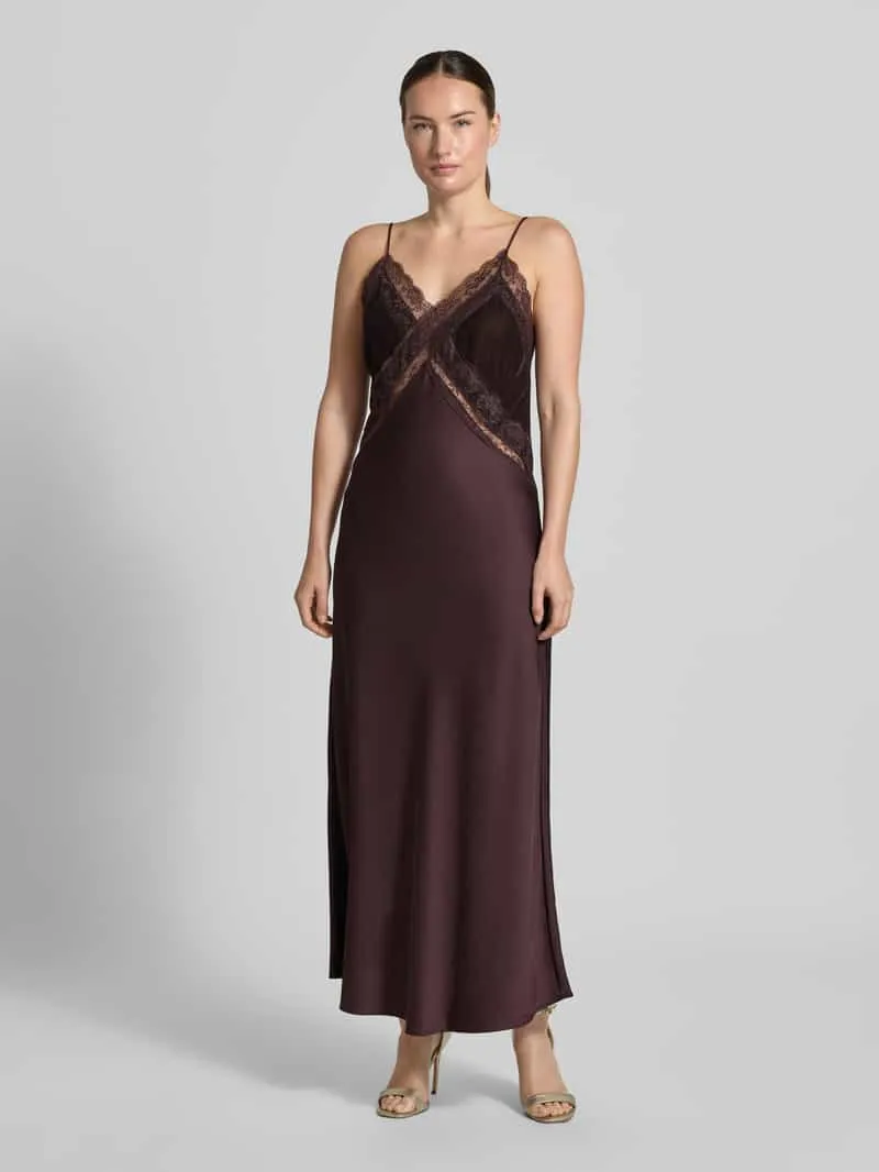 Stefanel Slim fit jurk met viscose Chocoladebruin