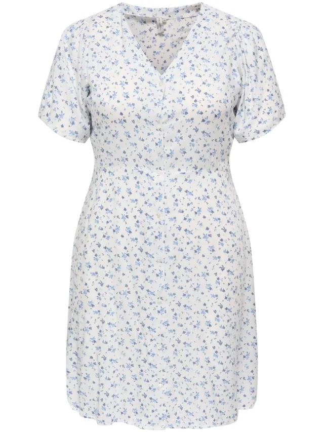 Only Carmakoma CAREVIDA S/S DRESS WVN NOOS - Meisjes - Mini jurken cloud dancer