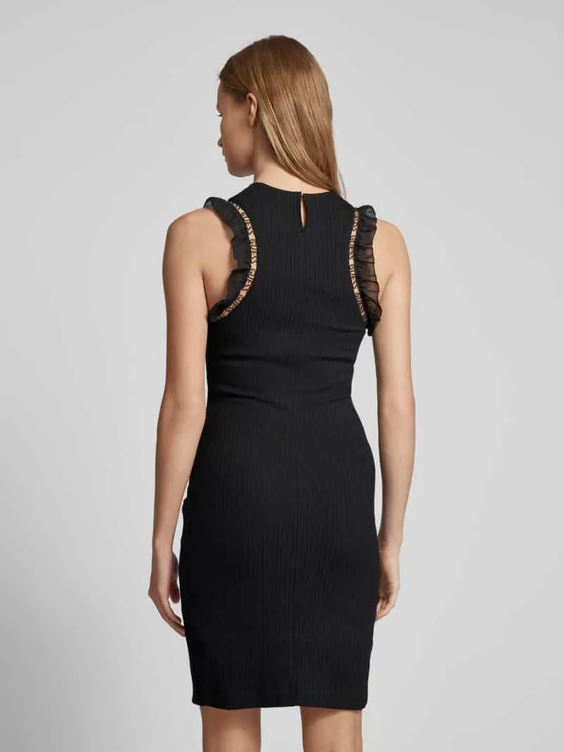 Guess Knielange jurk met volants, model 'OLGA' zwart, foto 3