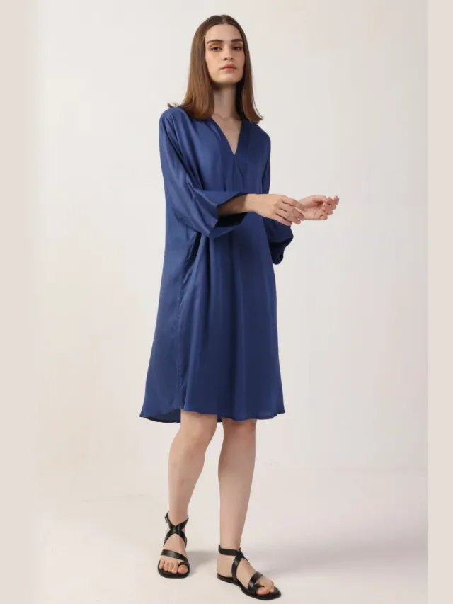 Neu Nomads dames vegan Jurk Kimono Dress Bluejay Blauw