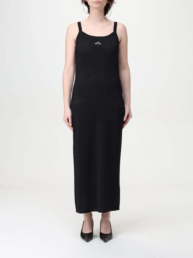 alexander wang Mesh Gebreide Mouwloze Maxi Jurk Zwart
