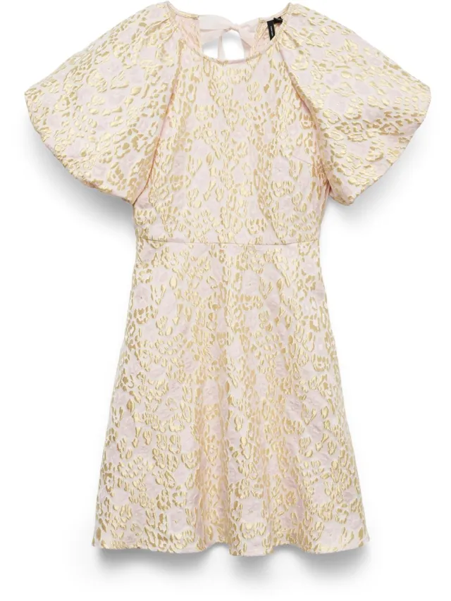 Vero Moda VMNORA PUFF SLEEVES JACQUARD DRESS EXP - Dames - Mini jurken Angel Wing
