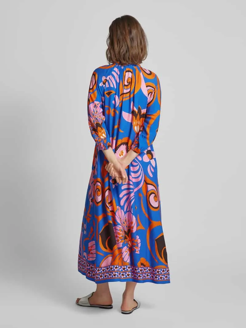 Smith and Soul Jurk van viscose met all-over motief blauw, foto 3