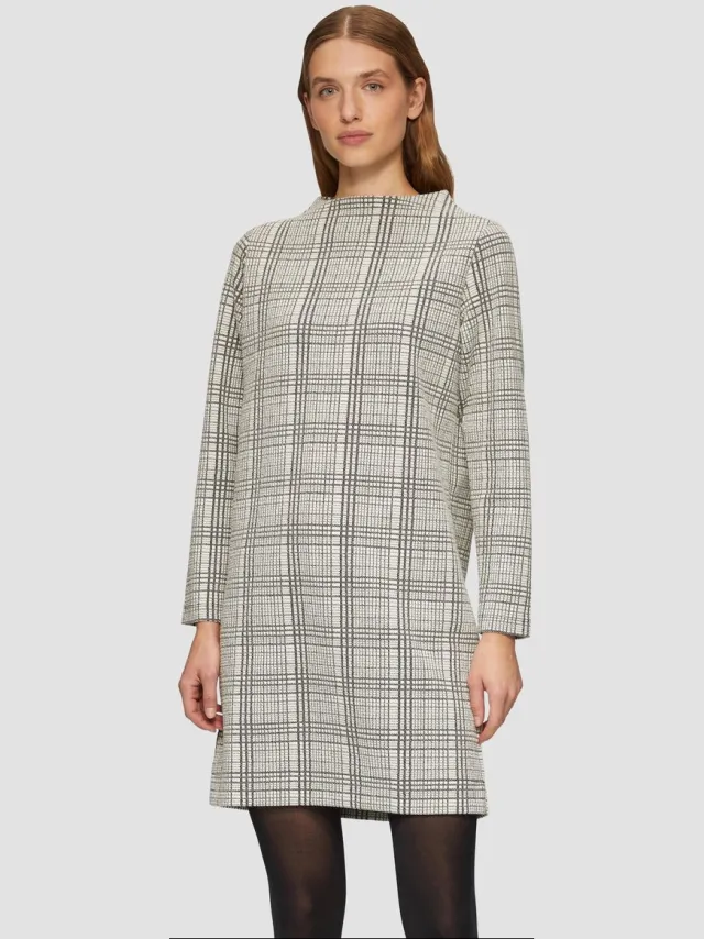 S.Oliver female - Gedessineerde sweatshirtjurk met col ecru