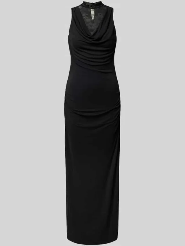 Vero Moda Licht getailleerde maxi-jurk met kant model 'CILJA' zwart, foto 2