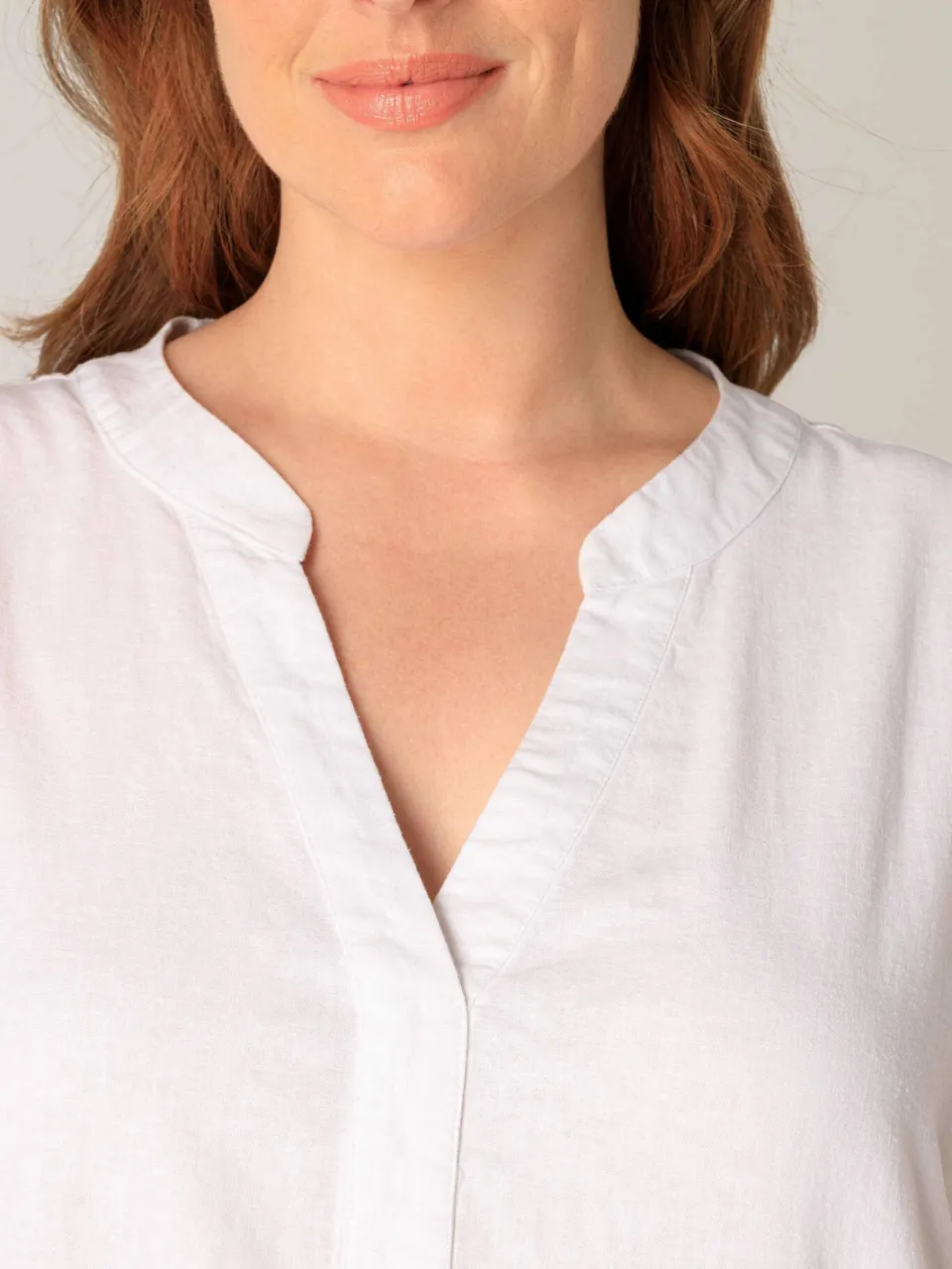 Base Level Curvy jurk met linnen ecru, foto 6
