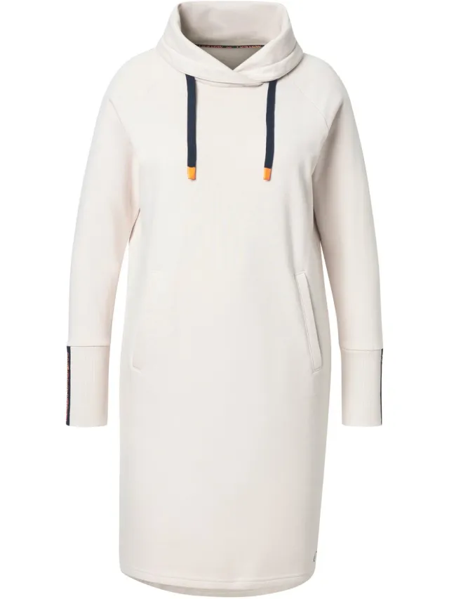 Laurasøn Dames - Sweatjurk capuchon lange mouw OEKO-TEX - Zacht graniet - Maat 52+