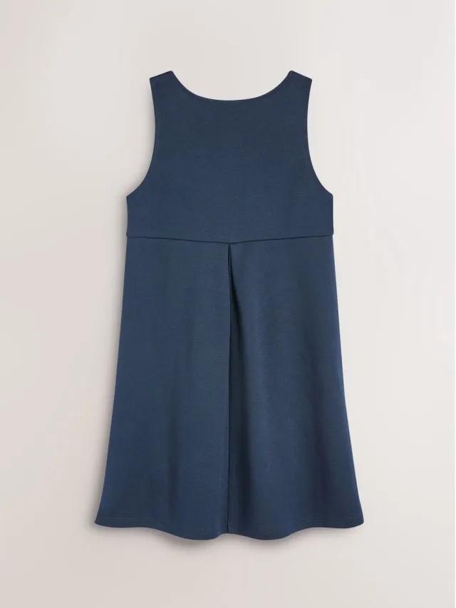 Next Meisjes - Jersey stretch schoolovergooier met strik - Blauw Navy