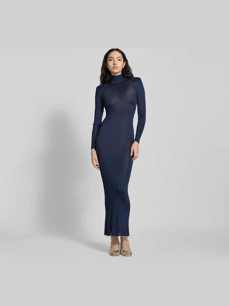 Self-Portrait Maxi-jurk van pure viscose Marineblauw