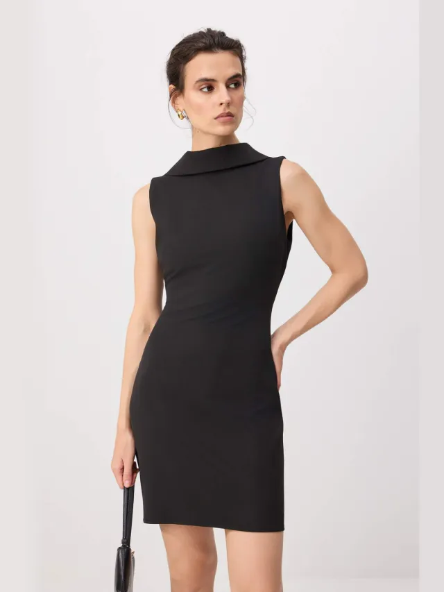 Trendyol TRENDYOLMİLLA Dames Zwart Effen Kort / Mini Mouwloos Bodycon Jurken