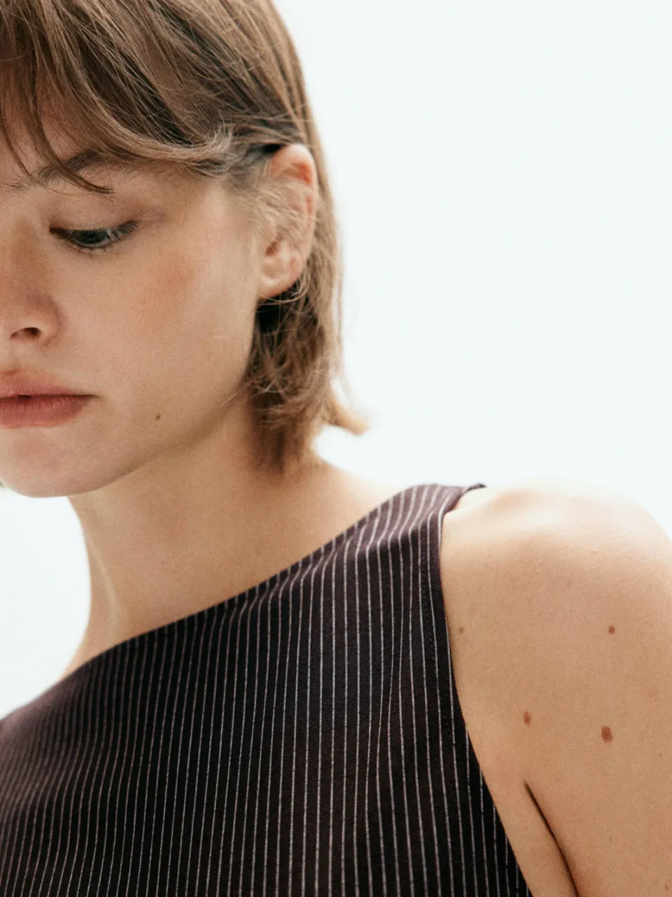 Mango mini jurk met krijtstreep - bruin, foto 7